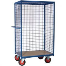 Chariot Grillagée Bleu 3 Cotés Et Toit Plateau 1200mmx800mm