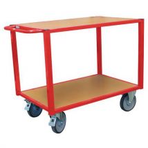 Servante Établi- Rouge- 2 Plateaux Bois 1000mm X 700mm- Force 500 Kg