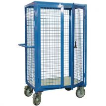 Chariot Grillagée Bleu 3 Cotés Couvercle Portes 1200mmx800mm