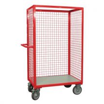 Chariot Haut Grillagée Rouge 3 Cotés 1356mmx806mm 500kg