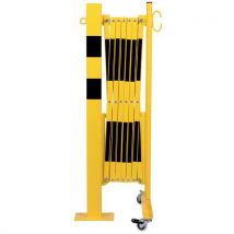Barrière Extensible Jaune-noir 36m Poteau 70x70 Mm