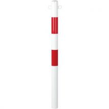 Poteau Acier Ø60 Mm Avec Œillets 1000 Mm Rouge-blanc