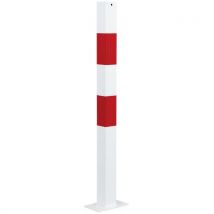 Poteau Carré Fixation Platine 70x70 1000 Mm Rouge-blanc