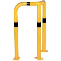 Crash Stop - Arceau de protection d'angle galvanisé - Hauteur 1210 mm Ø76 mm - Usage parking intérieur/extérieur - Noir/jaune