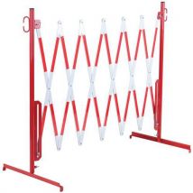 Crash Stop - Barrière de Protection Extensible Rouge/Blanc 3.6m - Acier - Usage Entrepôt - Temporaire