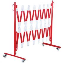 Barrière Extensible Rouge/blanc Sur Roulettes Longueur 4 M