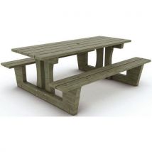 Table Bancs Queffen 200x145x75 Cm - Pin