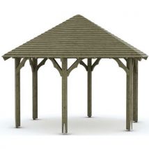 Kiosque Ø 3 M H220/320 - 6 Côtés - Toit En Clin - Pin