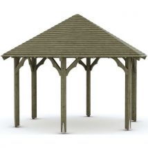 Kiosque Ø 6 M H235/420 - 8 Côtés - Toit En Clin - Pin
