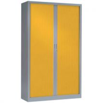 Armoire Haute 120x198 Cm Corps Aluminium 9006 Rideaux Jaune