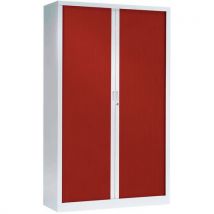 Armoire Haute 120 X 198 Cm Corps Blanc 9010 Rideaux Rouge