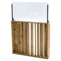 Hortalia Contract - Garde corps non rabattable 100x12x115 cm Pin - Pare-vent intégré - Mobilier d'extérieur - 3 ans garantie