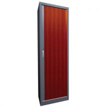 Armoire À Rideaux Mixte Larg.60 Haut.198 1 Support Cintre Alu-merisier