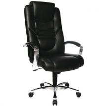 Topstar - Fauteuil de direction Soft Lux Noir Similicuir - Ergonomique 8h - Roulettes Acier - 110kg Max