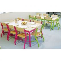 Table Fixe 4 Pieds Alizée 160x80 T6 Rouge - Ral 3020