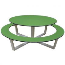 Table Banc Hpl Ronde Ø150 Cm - Vert
