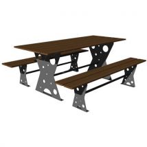 Table Banc Oxygene 180 M Hpl Walnut - À Poser