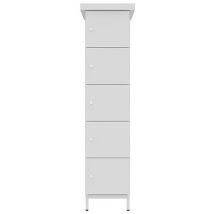 Armoire extérieure électrifiée 5 casiers bleue RAL 5010 - Galvanisée - 1855mm H x 484mm L x 633mm P - Recharge batterie