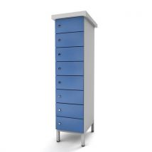 Armoire extérieure électrifiée 8 casiers jaune RAL 1023 - Galvanisée - 1855mm - Recharge batteries