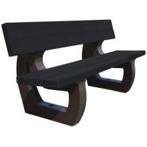 Banc Parc Livré Monté Assise Renforcée Noir