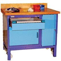 Établi d'atelier 1 tiroir 2 portes JX00370A - Mobilier professionnel et résistant