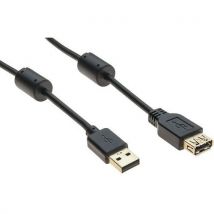 Rallonge Usb 2.0 Type A Et A Avec Ferrites Noire - 15 M