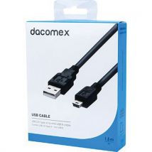 Cordon Usb 2.0 Type-a - Mini Usb B Noir - 15 M Dacomex