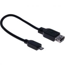 Cordon Otg Usb 2.0 Micro B Et Type A (male-femelle) Noir