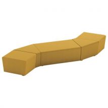 Pack 5 Poufs Maldiv Tissu Polyester Moutarde