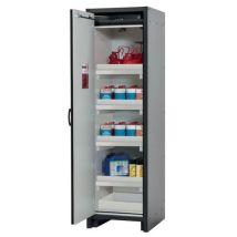 Asecos - Armoire de sécurité Q-CLASSIC-30 - 1947x564x620 mm - 4 étagères - Résistance au feu 30 min - Pour produits inflammables