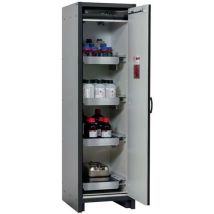 Asecos - Armoire de sécurité Q-CLASSIC-30 - 4 tiroirs, Gris/Argent, 1947mm H, 564mm L, Résistance au feu 30 min, Pour produits inflammables