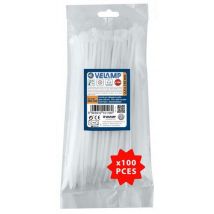 Velamp - Colliers de fixation nylon blancs 2,5x150mm - Lot de 100 - Recyclables