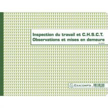 Registre De L'inspection Du Travail Et Du C.h.s.c.t. 16 Pges