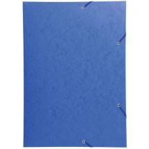 Chemise À Élastique 3 Rabats Carte Lustrée 600gm2 - A3 Bleu