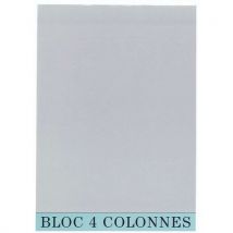 Bloc De Contrôle Comptable 297x21cm 4 Colonnes 70 Feuillets