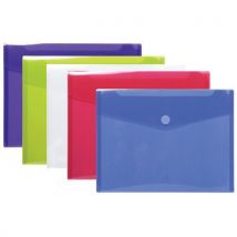 Sachet De 5 Pochettes-enveloppes Pp A4 Couleurs Assorties