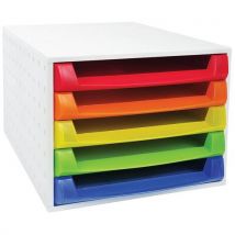 Caisson Ouvert 5 Tiroirs Arlequin Transparent