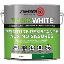 Peinture Antimoisissure Blanc Mat Velours 2.5l Permawhite