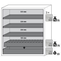 Asecos - Armoire de sécurité SCLASSIC90 - Jaune - 90 min résistance au feu - 22L rétention - 1298x596x616mm