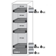 Asecos - Armoire de sécurité Phoenix 60 - Résistance au feu 90 min - Pour produits inflammables - Capacité 11 L - Gris Clair