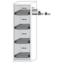 Asecos - Armoire de sécurité Phoenix Gris Clair 600mm - Résistance au feu 90 min - 10L rétention - Idéale pour produits inflammables