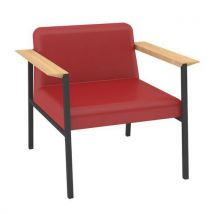 Fauteuil Amalti Métal Gris Enduit Pvc Rouge