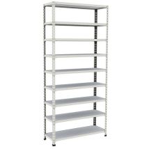 Manutan Expert - Rayonnage d'archives Rapid 2 - 1980x915x305 mm - 9 tablettes métal gris - Charge 280kg/tablette - Montage sans outils