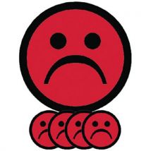 Jeu De 5 Aimants Rouges Avec Icône Visage-ø50x085mm