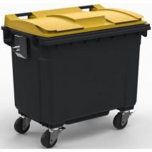 Conteneur 660l Couvercle Jaune Tourillon Metal Renforce Meta