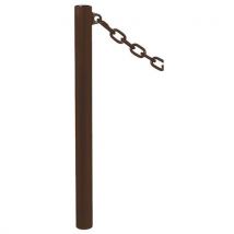 Potelet Province Ø76 Mm Chaines 1 Anneau Inox Marron 8017