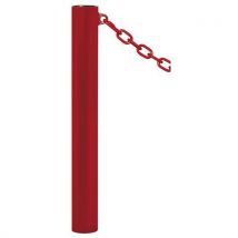 Procity - Potelet Province Ø114 mm Inox Rouge Foncé - 1 Anneau - Hauteur 119 cm - Fixation à sceller - Voirie