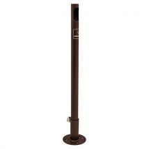 Procity - Potelet Cigarette Fourreau Platine Marron - Métal 7.6cm Ø - Fixation à sceller - 5 ans garantie