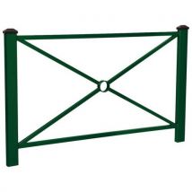Barrière Pagode 1.58 M - 2 Pommeaux Noirs - Zinc Vert 6005