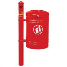 Cendrier/poubelle Guyenne 40 L Poteau Agora Seau Rouge 3020